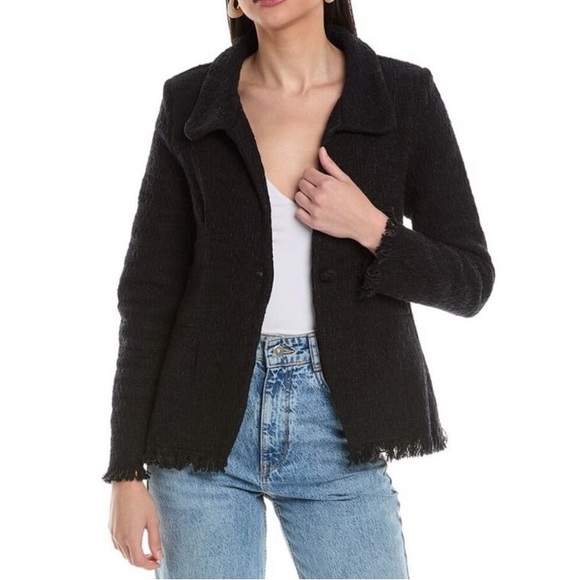 Frances Valentine Jackets & Blazers - Frances Valentine Elle Fringe Blazer in Black Pattern